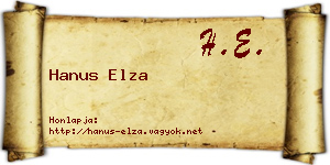 Hanus Elza névjegykártya